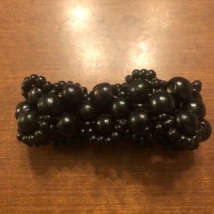 Black Wood Bead Bracelet